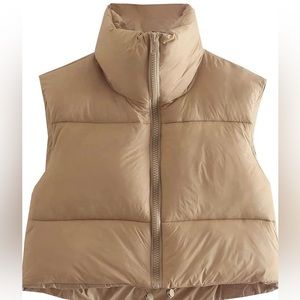 KEOMUD cropped puffer vest.